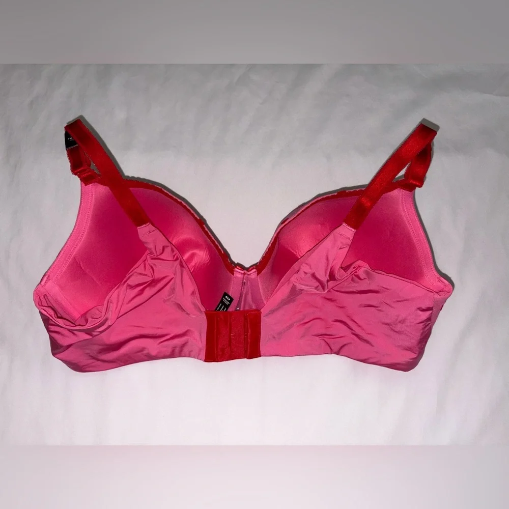 Torrid NWT Size 42D Pink & Red Heart Perfect T Shirt Lightly Lined Bra - Picture 5 of 6